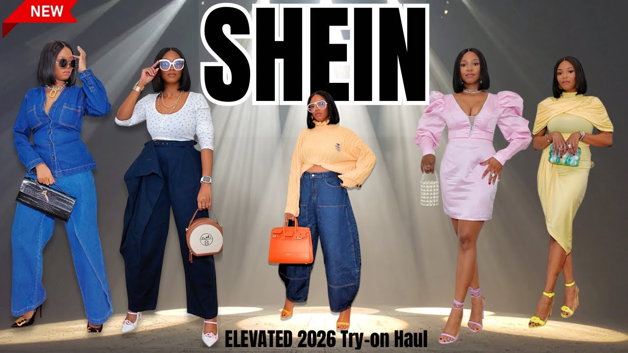 SHEIN DRESSES DENIM & SWEATERS WINTER TRY ON HAUL| ELEVATED WINTER HAUL(momentswithjayyy)