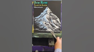 Bob Ross paletmes berg GEEN DRUK super eenvoudig #bobross #shorts #howtopaint