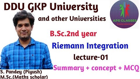 Riemann integral MCQ with theory | Real Analysis | B.Sc.   #apsclasses  #RealanalysisbyPiyushPandey