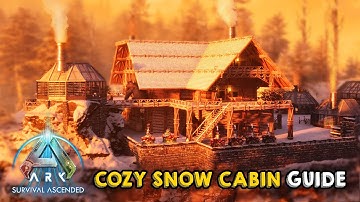 Cozy Snow Cabin | Building Tutorial | ARK Survival Ascended