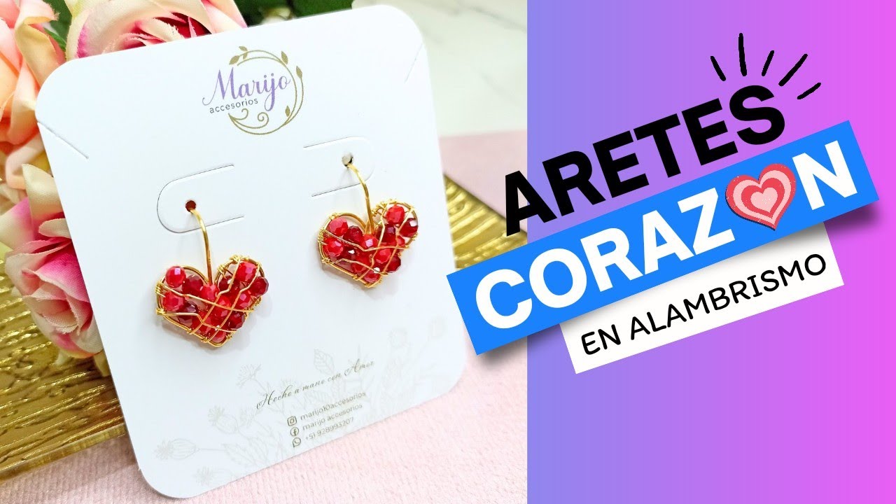 Como Hacer ARETES de CORAZÓN en ALAMBRISMO ❤️ paso a paso ✨