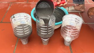 Simple And Creative - Creating Unique Cement Plant Pots From Plastic Bottles