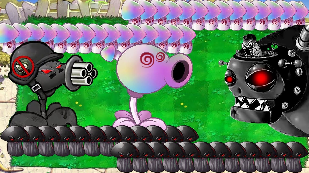 Doom Gatling X Hypno Peashooter X Doom Hypno Shroom vs Dr.Zomboss ...