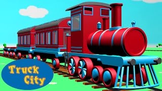 O trem e sua locomotiva passeiam | Cidade de Camiões E08 Jogos de construção 3D screenshot 1