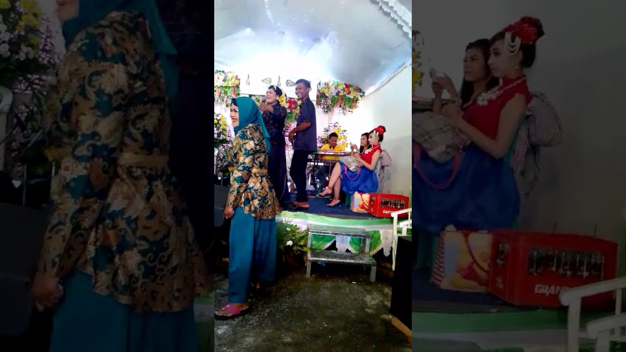  Pengantin  heboh nyanyi lagu  dangdut goyang sawer lucu 