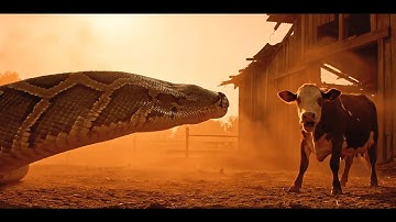 Fearless Heroes Rescue a Helpless Cow from a Monster Python Attack 🐍💪