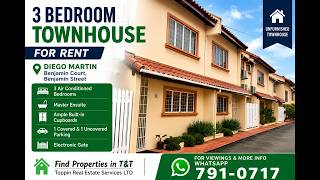 3 Bedroom Townhouse for Rent – Benjamin Court, Diego Martin – $8,500 | TT$8,500 | Diego Mart...