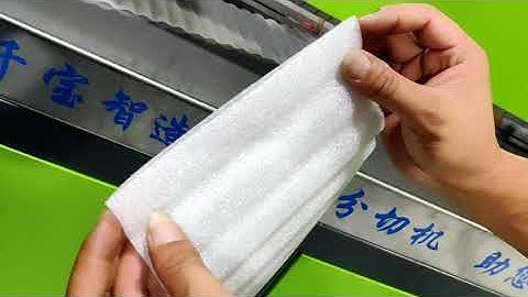 1mm thick PE foam roll cutting by Automatic Foam Cutting Machine