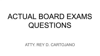 REAL ESTATE BROKERS' EXAMS TIPS: Answering Actual Board Exams & Their Answers