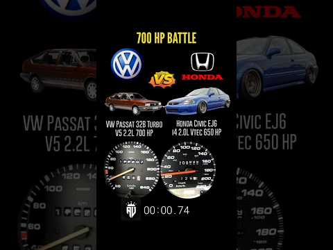 700 HP VW Passat 32 bvs 700 HP Honda Civic VTEC #dragrace #drag #acceleration