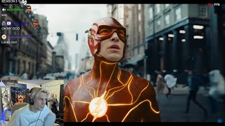 xQc reacts to The Flash official trailer 2 w\/chat