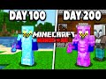 I survived 200 days ALONE in HARDCORE Minecraft...