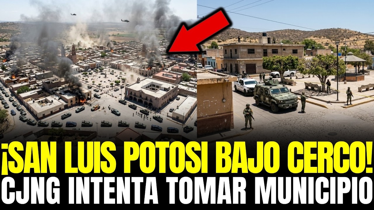 SAN LUIS POTOSÍ BAJO CERCO: CJNG INTENTA TOMAR MUNICIPIO  y CAEN 54 SICARIOS