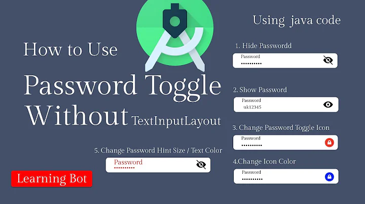 Password toggle  without textinputlayout in android | Hide password and show password