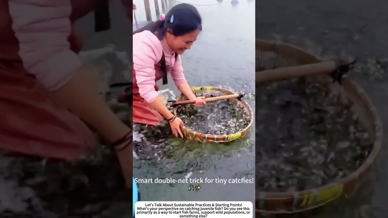 Harvesting the Future: Catching Fish Fry with Dual Hand Nets 🌊