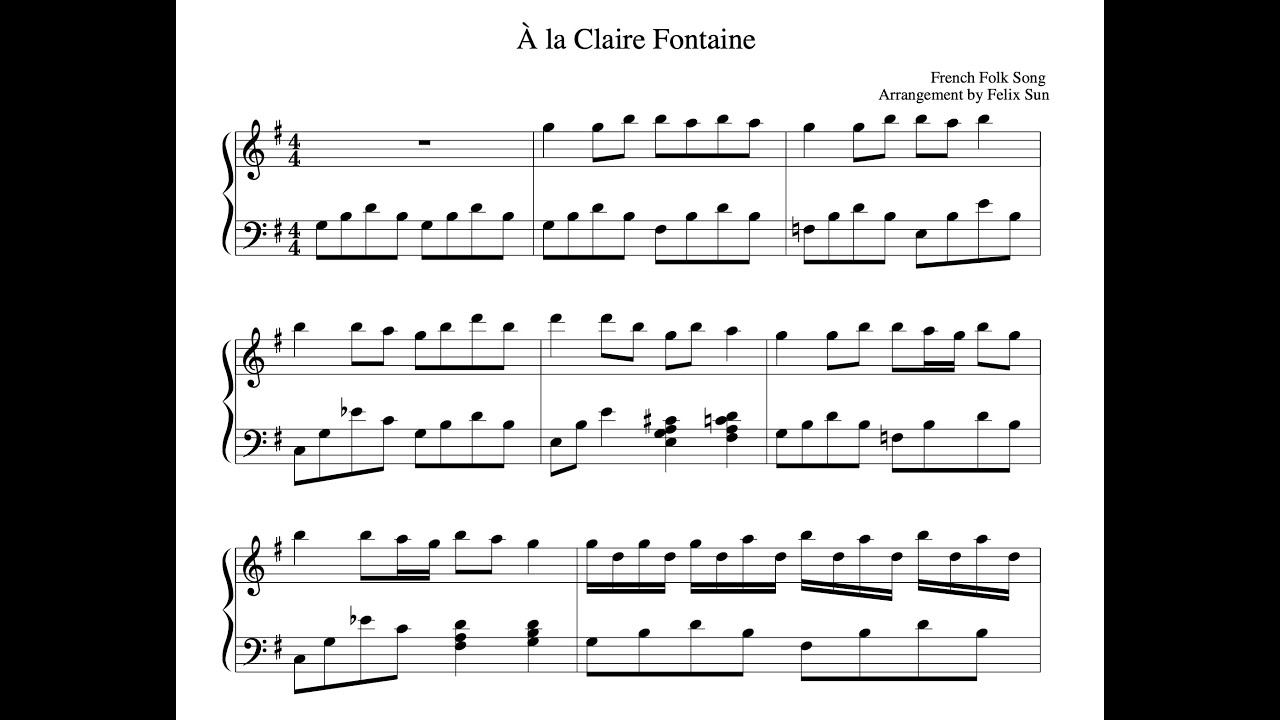 A La Claire Fontaine Parole www.youtube.com