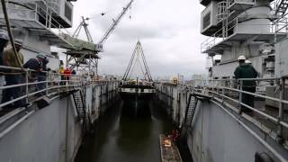 USS Constellation Enters Dry-Dock. Time-lapse.
