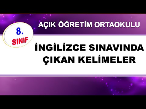 Açık Öğretim Ortaokulu 8.Sınıf İngilizce | Sınavda Çıkmış Kelimeler