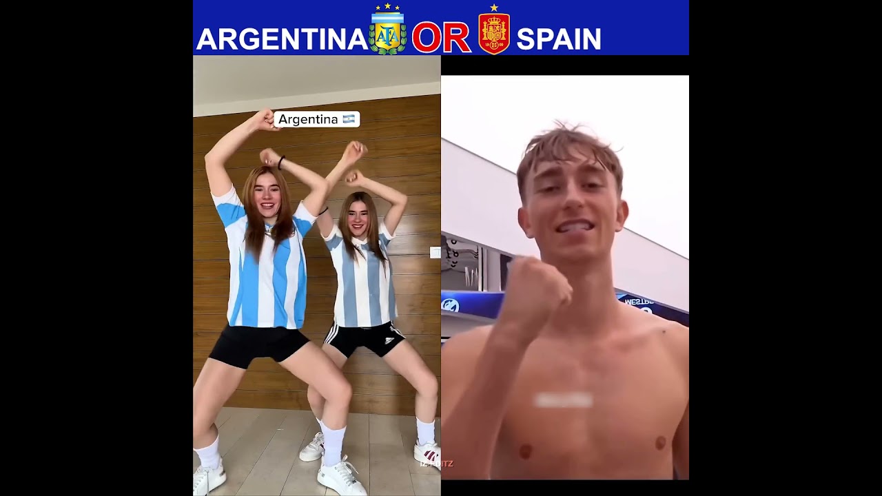 ARGENTINA VS SPAIN WORLDCUP SONG DANCE BATTLE #footballchallenge #worldcup #dance #shorts