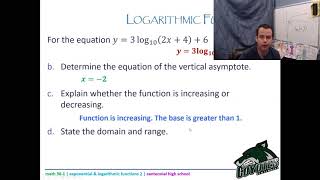 Math 30-1 - lesson 5.2 - graphs of logarithmic functions