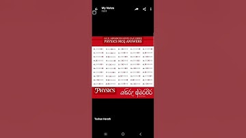 Physics 2022(2023) MCQ Answers