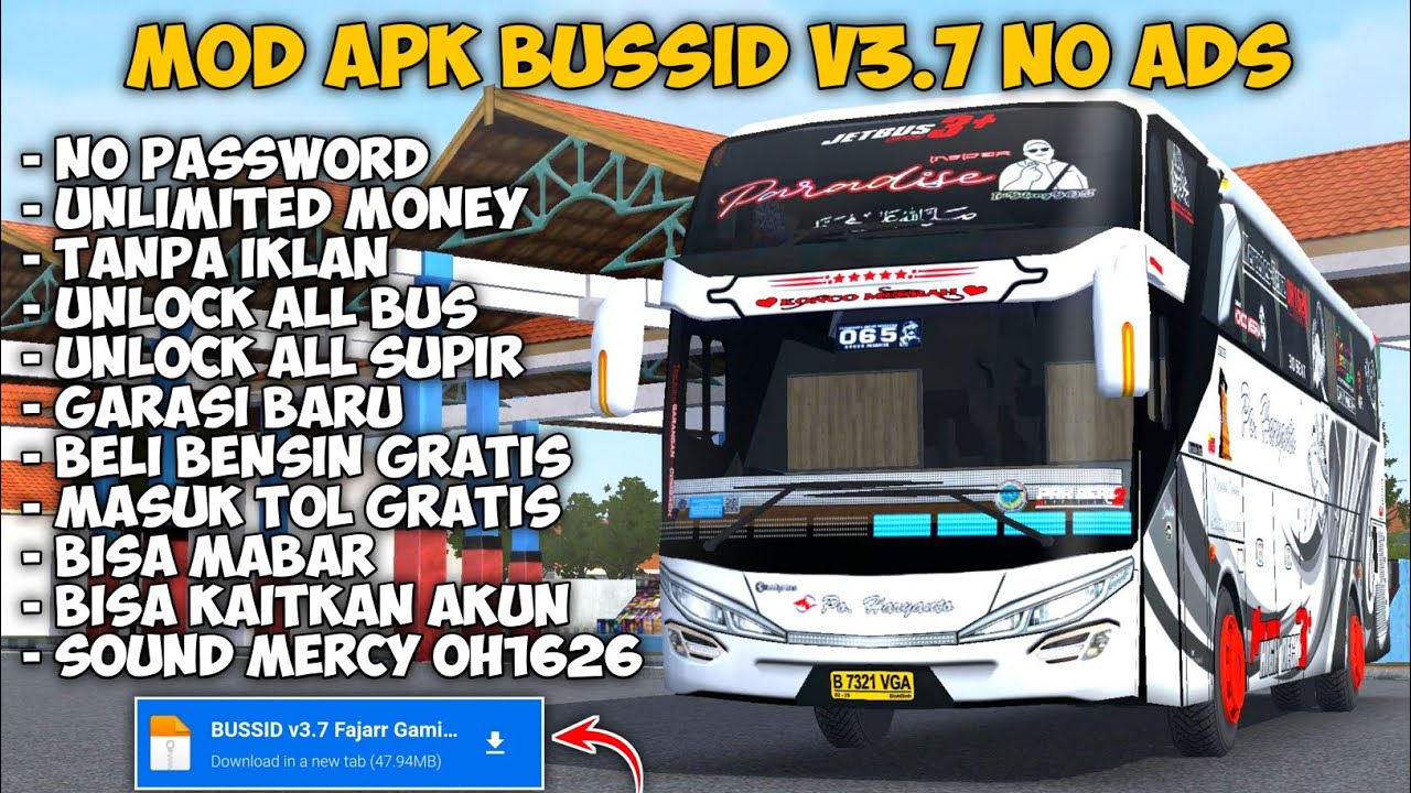 MOD APK BUSSID V3.7 UNLIMITED MONEY TANPA IKLAN BUS SIMULATOR