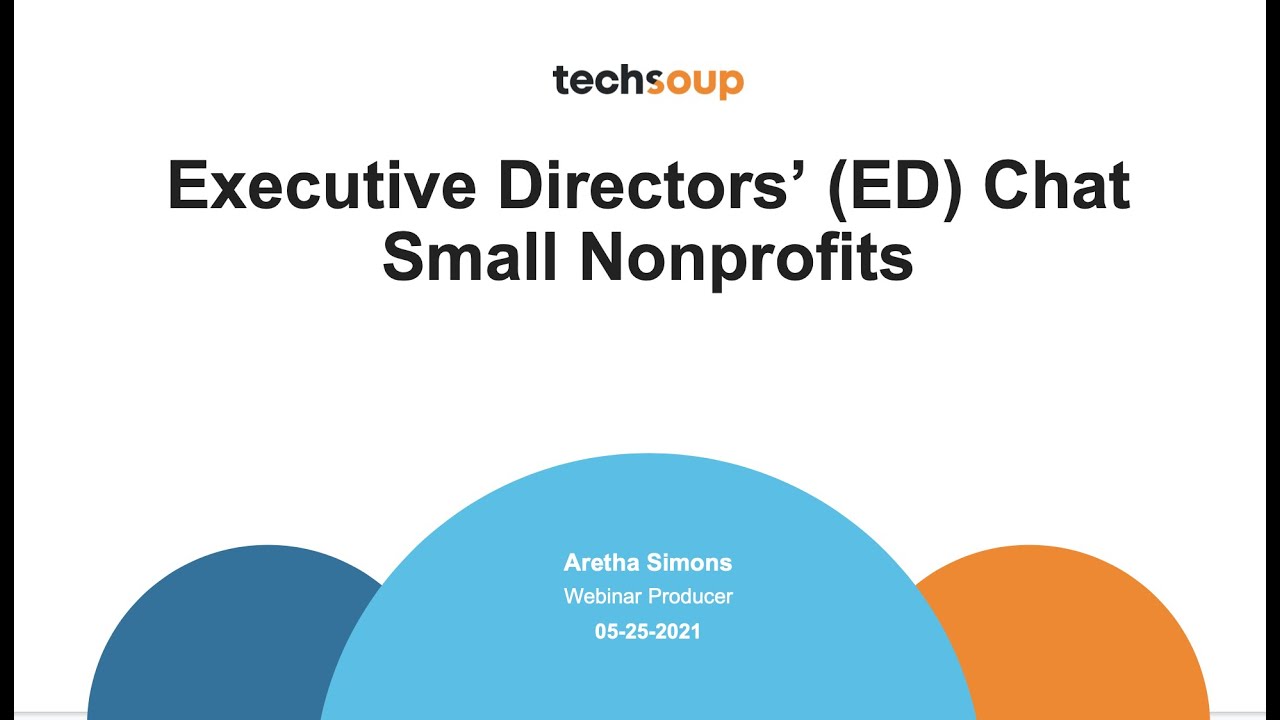 Executive Directors (ED) Chat Small Nonprofits YouTube