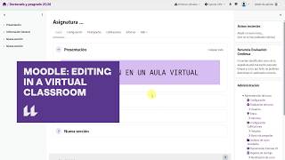 Moodle: Editing in a virtual classroom