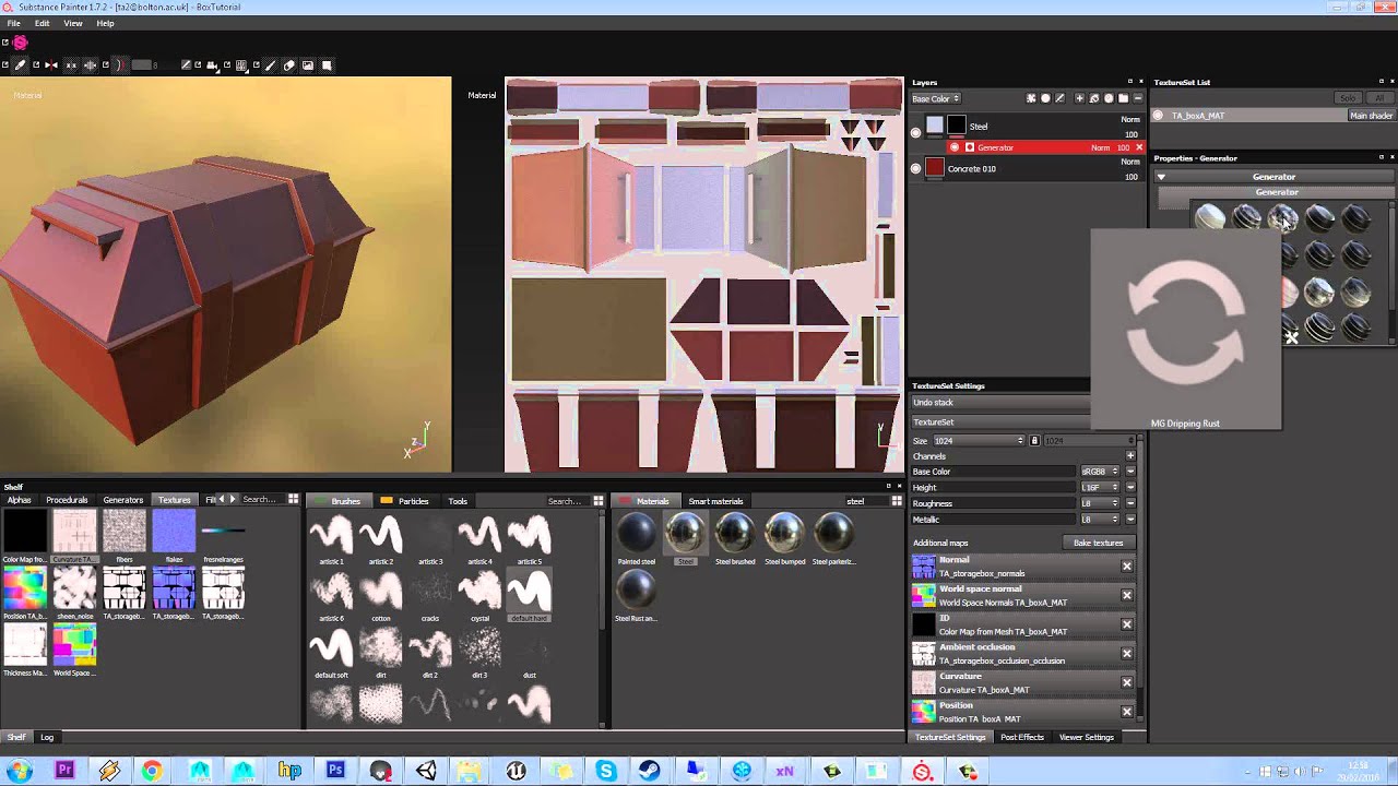 Substance Painter - Storage Box Tutorial PT2 - Painting - YouTube