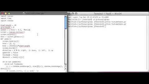 Python Curses Snake Tutorial 5: Global Variables