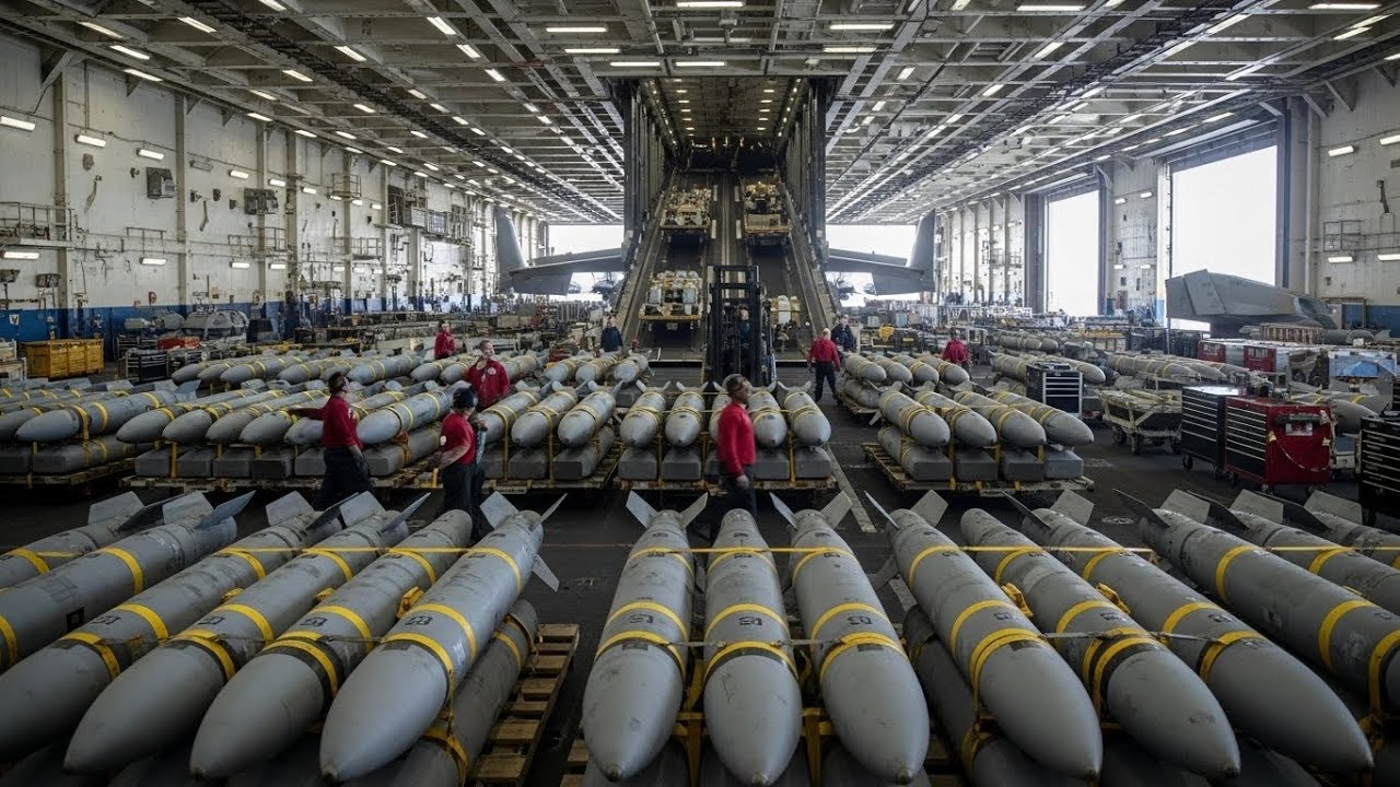Inside the Hangar: How the Navy Moves 2,000 lb Bombs