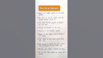 Essay On Solar System | 10 Lines On Our Solar System In English | Write 10 Lines On Solar System