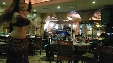 Starting New day with Drums Happiness , In Panama Restaurant , dancing Belly dance..