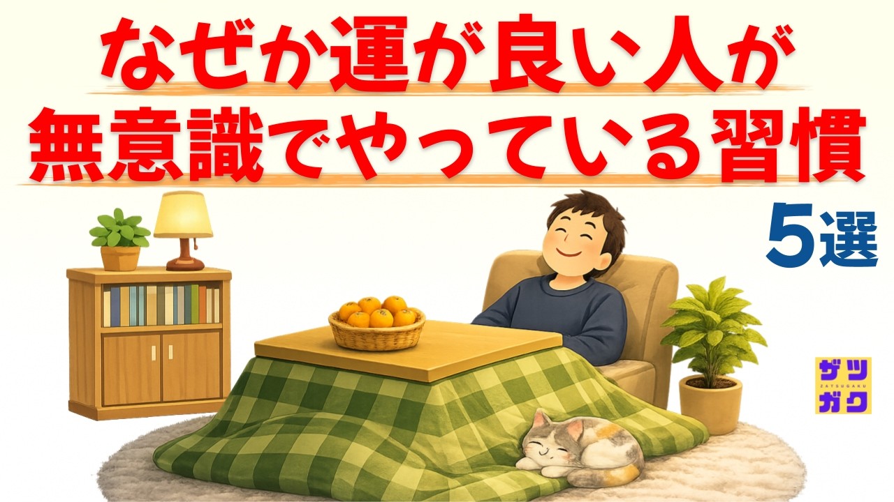 【人生好転】なぜか「運が良い人」が無意識にやっている習慣 5選 ～60代からでも遅くない！運を味方につけて軽やかに生きる方法～話したくなる雑学 #雑学 #豆知識 #トリビア