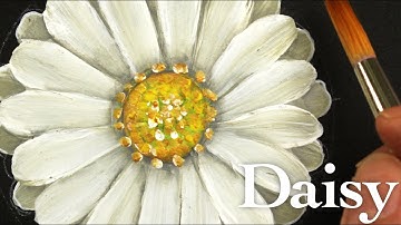 How to paint daisy flower with acrylic ( in 4 Minutes )