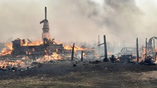 Сгорела дотла деревня Логоушка в Курганской области. От домов почти нечего не осталось