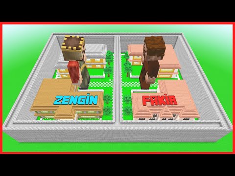 ZENGİN VE FAKİR ŞEHRİ ORTADAN İKİYE BÖLDÜ! 😱 - Minecraft