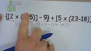 Order of Operations Example w/ All grouping symbols