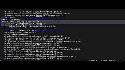 Converting circular structure to JSON in nodejs error