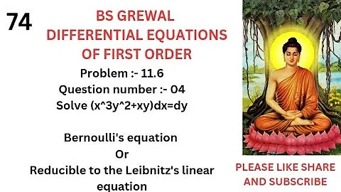 solve (x^3y^2+xy)dx=dy || BS Grewal problem 11.6 Question number 04 || Bernoulli's equation