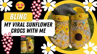 BLING MY WAY: My Viral Sunflower Crocs 🌻 | FULL Tutorial