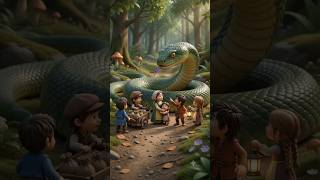 Giant Snake Blocks Tiny Villagers' Only Escape! 🐍😱 | Epic Miniature CGI Animation #shorts