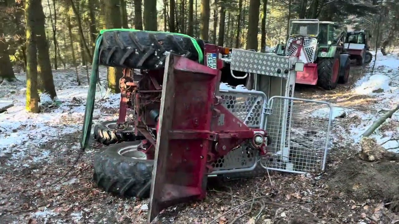 Forstunfall mit Seilwinde