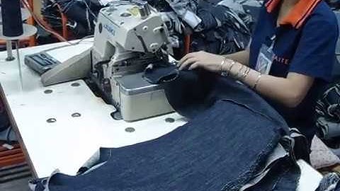 vắt sổ đáy trước quần jean- Ngành may mặc