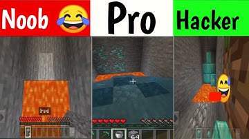 Minecraft Noob Vs Average Vs Pro Vs Hacker Finding Diamonds 💎😂