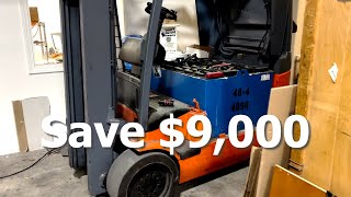 How to fix an electric forklift battery cheap!!