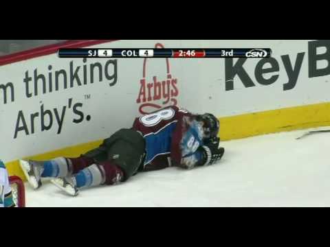 Rob Blake's hit on Peter Mueller