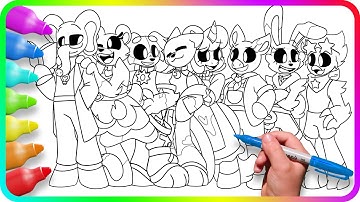 Satisfying Coloring Pages SMILING CRITTERS / Poppy Playtime Chapter 3 characters Coloring