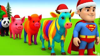 Permainan Geser Panjang dengan Sapi Gajah Gorila Kuda Nil Tarian Harimau 3D Tarian Hewan Lucu 3D