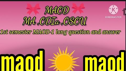 1st semester MAOD-1 long question and answer , MAOD, MA , OSOU